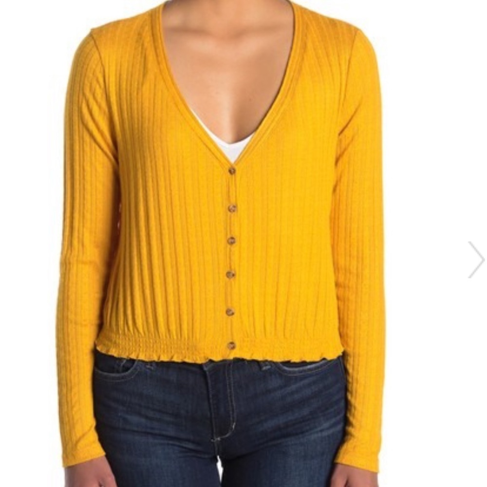 Abound
Pointelle Knit Crop Sweater Yellow Treasure